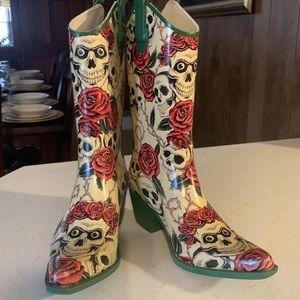 Skull Rubber Cowboy Boots